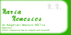 maria nemcsics business card